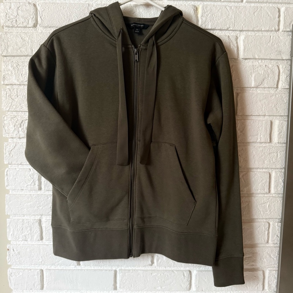 Banana Republic Factory -Women’s Olive Green Zip-Up Hoodie
